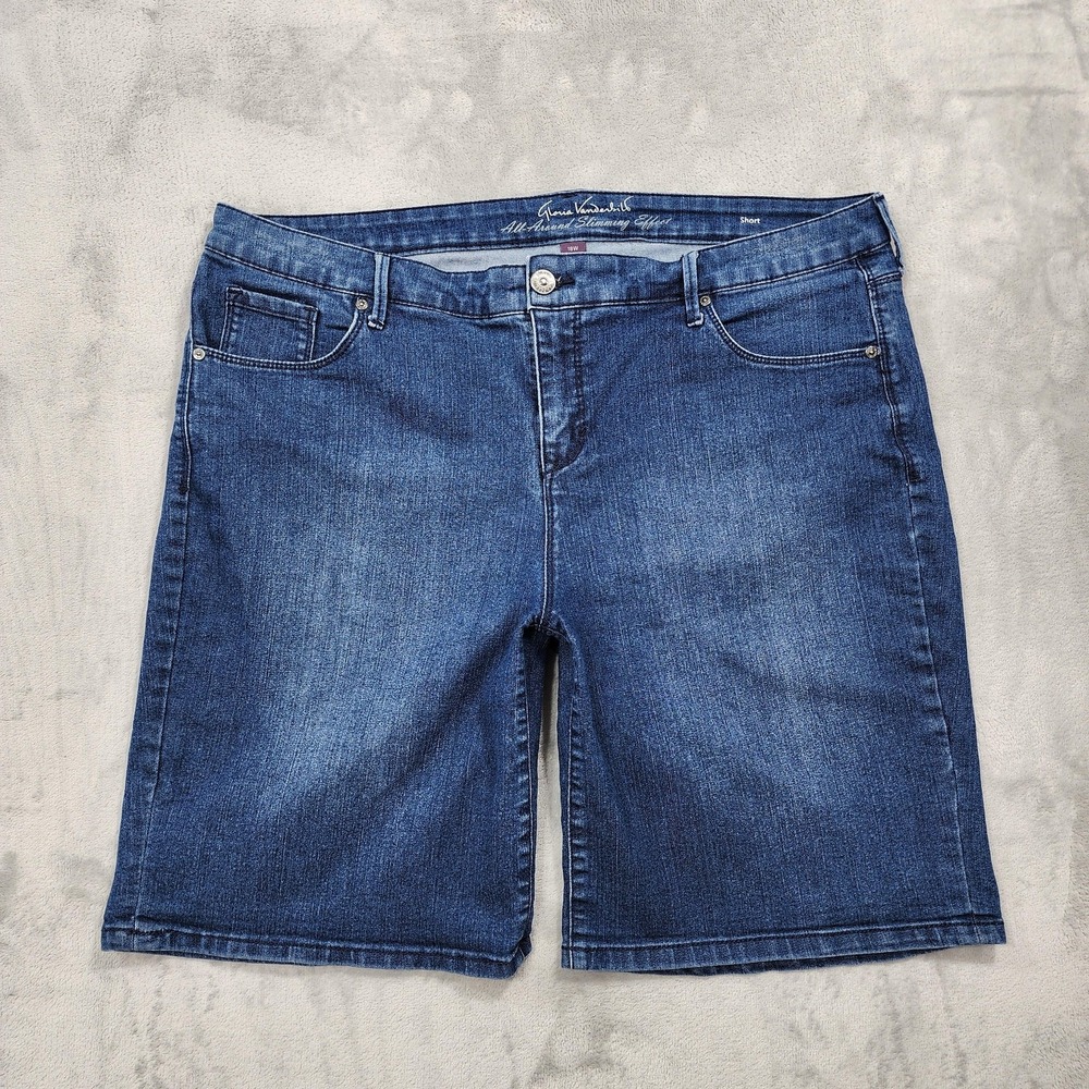 Gloria Vanderbilt Shorts Womens 18W Blue City Short Denim Bermuda Stretch Casual